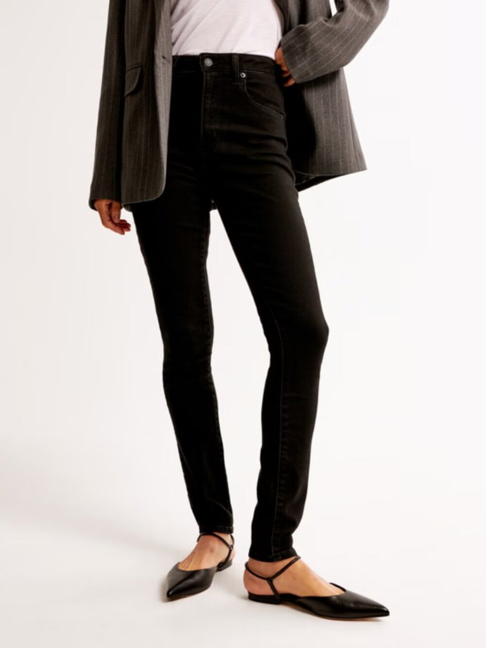 NWT Abercrombie & Fitch High Rise Super Skinny Ankle Jeans black, size 32R